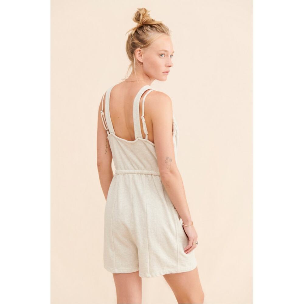 Daily Practice by Anthropologie Playa del Amore Romper Light Sand Size Small - Picture 4 of 11